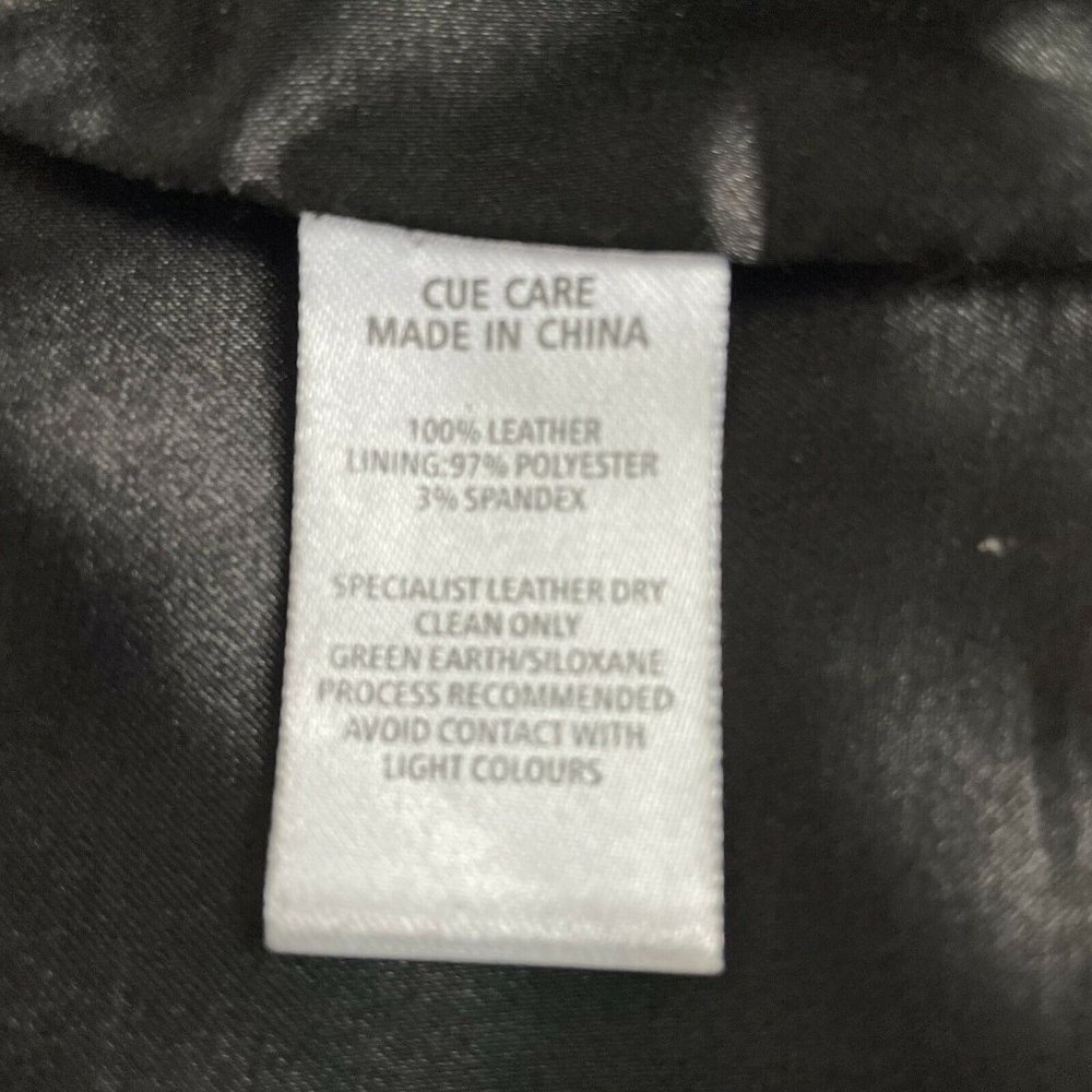Cue Women's Leather Biker Black Jacket Size 8 A2 - Picture 11 of 12